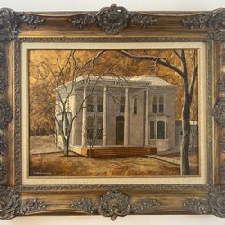 Oil painting on particle board By K. BRUEGEMANN