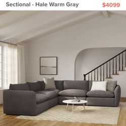 Leigh Hale Warm Gray Corner Sectional,Like New, Excellent Condition, ❎Only used for 5 weeks