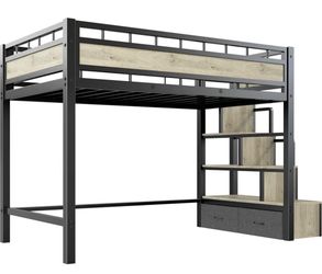 Twin Bunk Bed with Stairs