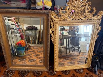 Free,,, Ornate Gold Framed Wall Mirrors – Set of 2