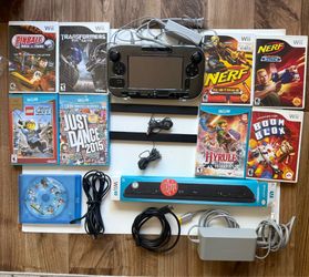 Nintendo Wii U GamePad Bundle + 9 Games + Charger + Sensor Bars