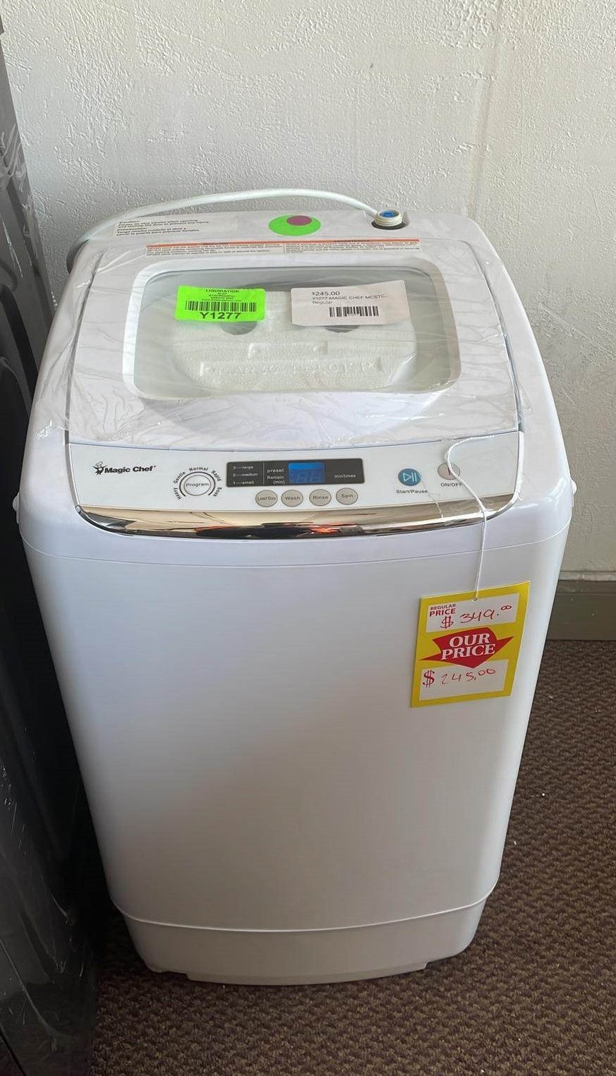 MAGIC CHEF MCSTCW09W1 17.7 in. 0.9 cu. ft. Compact, Portable Top Load Washer Machine 0