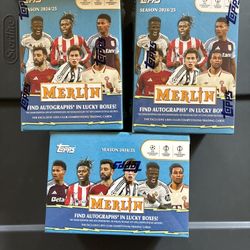 2024-25 Topps Chrome Merlin UEFA Club Competitions Soccer Blaster Box