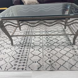 Glass and Metal Coffee Table 