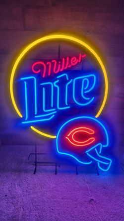 Miller light Chicago Bears neon light