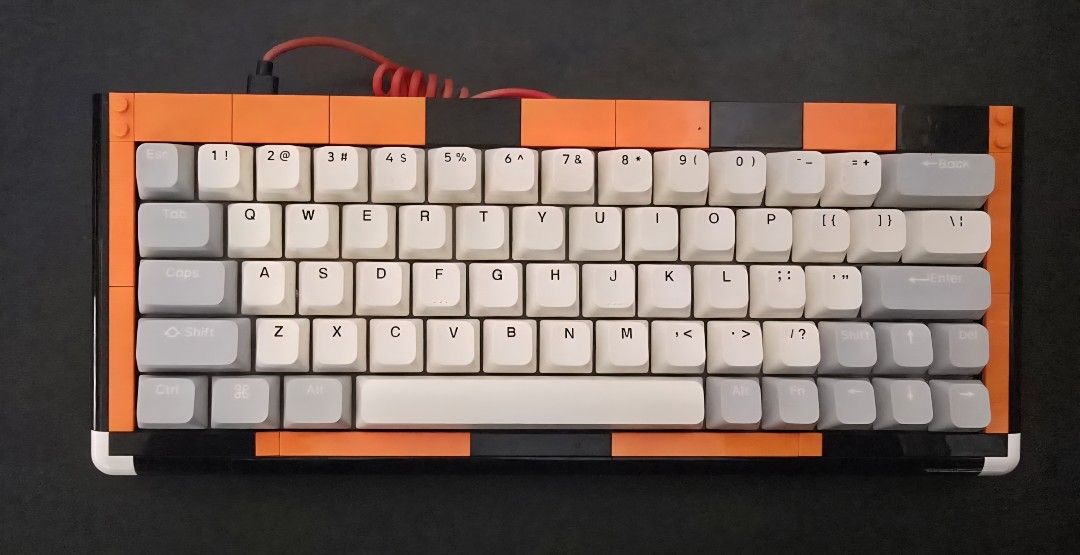 LEGO Mechanical Keyboard 60% Compact Size Gaming Keyboard. Lightly Used. White/Orange