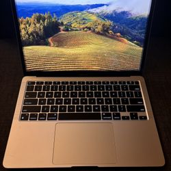 MacBook Air 2020, M1, 13” Display, 256GB SSD, 8GB RAM, HD Facetime Camera,  With Charger