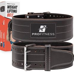 Weight Lifting Belt (5mm Thick) - Leather Weight Lifting Belt for Women & Men - Functional Workout Belt - Gym Belt for Weightlifting, Powerlifting, Sq