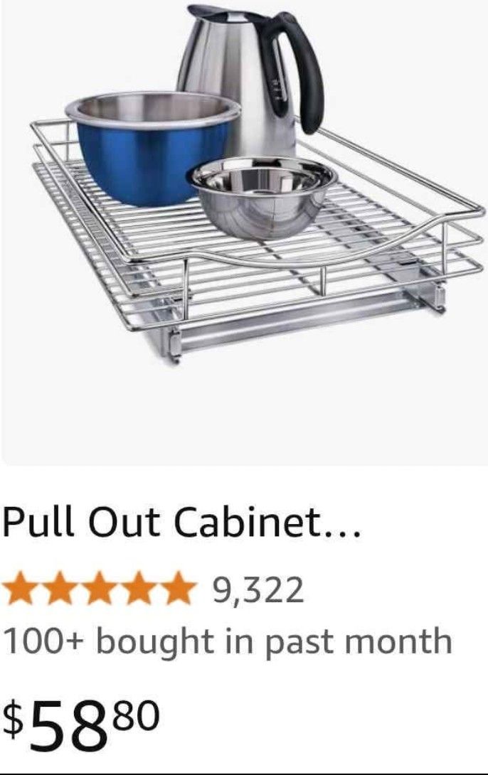 LYNK PROFESSIONAL® Pull Out Cabinet Organizer, 14" x 21" Slide Out Drawers for Kitchen Cabinets