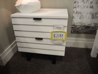 Rotta Rio 2 Drawer Nightstand - White | Bedside Table | Bedside Cabinet