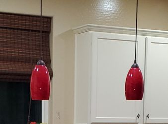 2 Red Pendant Lights