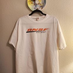 White 2XL BNSF Railway T-shirt Fruit of The Loom Short Sleeve