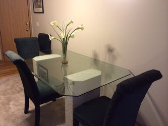 Glass dining room table