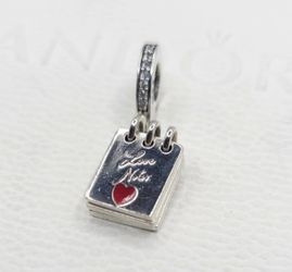 Pandora Love Notes Dangle Charm #797835CZ Notebook 💌❤️ Retired Authentic
