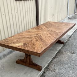 Custom Dining Table Farmhouse Country French Modern Rustic Solid Wood Set Restoration Hardware Insp Bench Hand Built Round Oval Counter Breakfast  