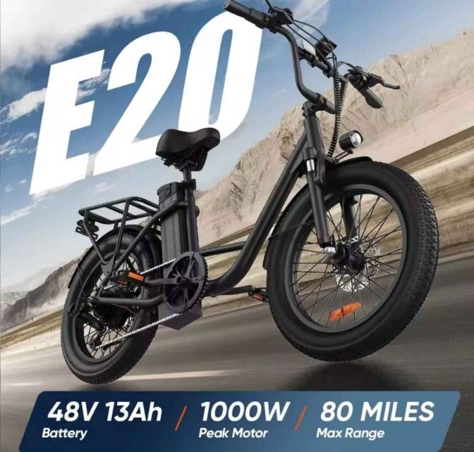 New fully assembled.
URLIFE 1000W E20 Electric Bike | 48V 13Ah Removable Battery, 20MPH, 20"X3" Fat Tire, 7-Speed E-Bike with Dual Disc Brake