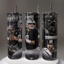 Las Vegas Raiders Kirk Cousins #8 Skinny Tumbler