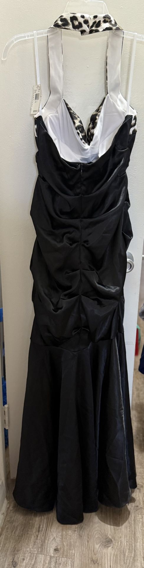 NWT Long Black And Leopard Print Gown