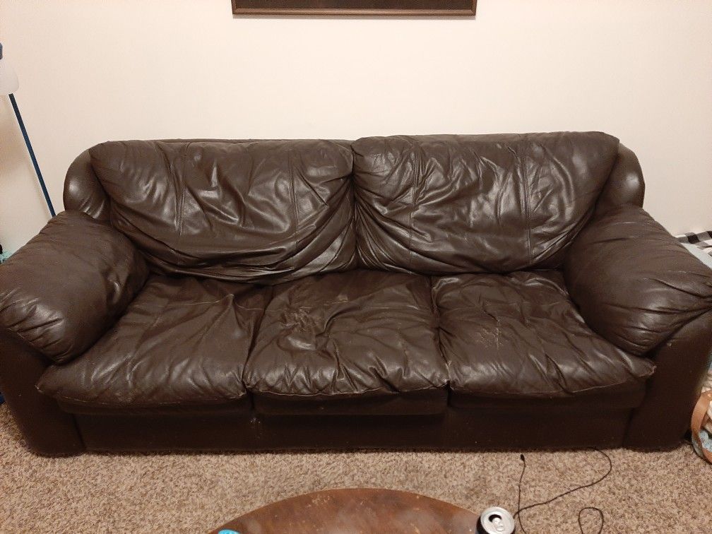 brown leather couch