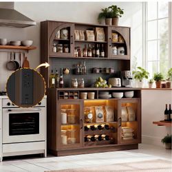 Large Kitchen Pantry Cabinet with Hutch