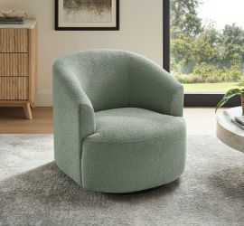 Mainstays Boucle Swivel Chair - olive green