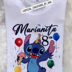 Personalized Birthday Shirt 🥳🥳 Stitch theme. Do you need custom shirts?