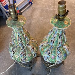 Vintage Gold Leaf Lamps