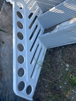 Pool ladder for outside like a deck safety lock