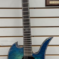 BC Rich Mockingbird Extreme Weather Exotic With EverTune Cyan Blue