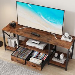 TV Stand with Fabric Drawers