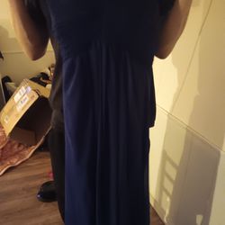 Blue One Shoulder Prom Dress