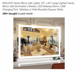 ROLOVE LED Vanity Mirror with Lights 32x22