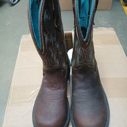 JUSTIL STEEL TOE BOOT. SIZE 7.5B