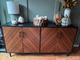 Mid-Century Modern Wood Sideboard Cabinet
