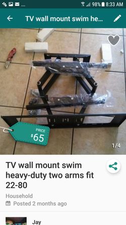 TV wall mount swim heavy-duty two arms fit 22-80 in also we do installation for $50