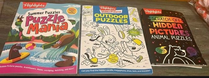 New Set Of 3 Highlights Puzzle Activity Books. Ages 6-9