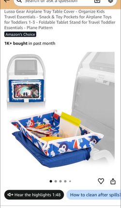 Lusso Gear Airplane Tray Table Cover for Kids