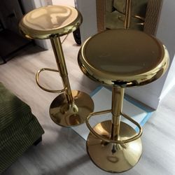 Two Gold Bar Stools They Go Up And Down And They Swerve Brand New