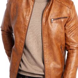 Leather Jacket Lightweight Sz M