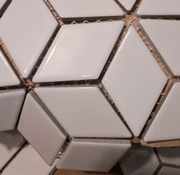 One Case...Hudson Rhombus Glossy White 10 in. x 12 in. Porcelain Floor and Wall Mosaic Tile (8.56 sq. ft./Case)