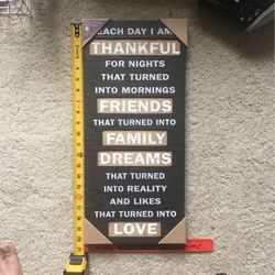 Each Day I Am Thankful Wall Art Decor