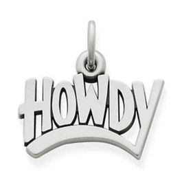 Retired & Rare James Avery **Howdy** Sterling Silver Charm - Southern charm 