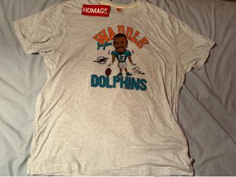 Jaylen Waddle #17 Miami Dolphins NFL Graphic Homage Shirt; Men’s XXL