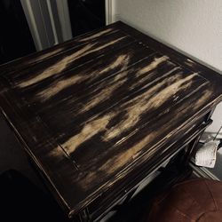 rustic farmhouse-style end table