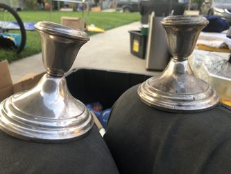 Vintage Weighted Silver Candlestick National Silver Company 