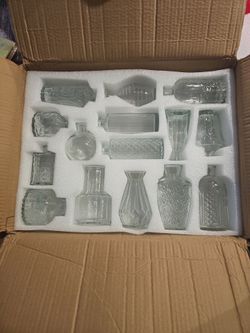 Set of 15 Mini Glass Bud Vases – Assorted Vintage Style Centerpieces
