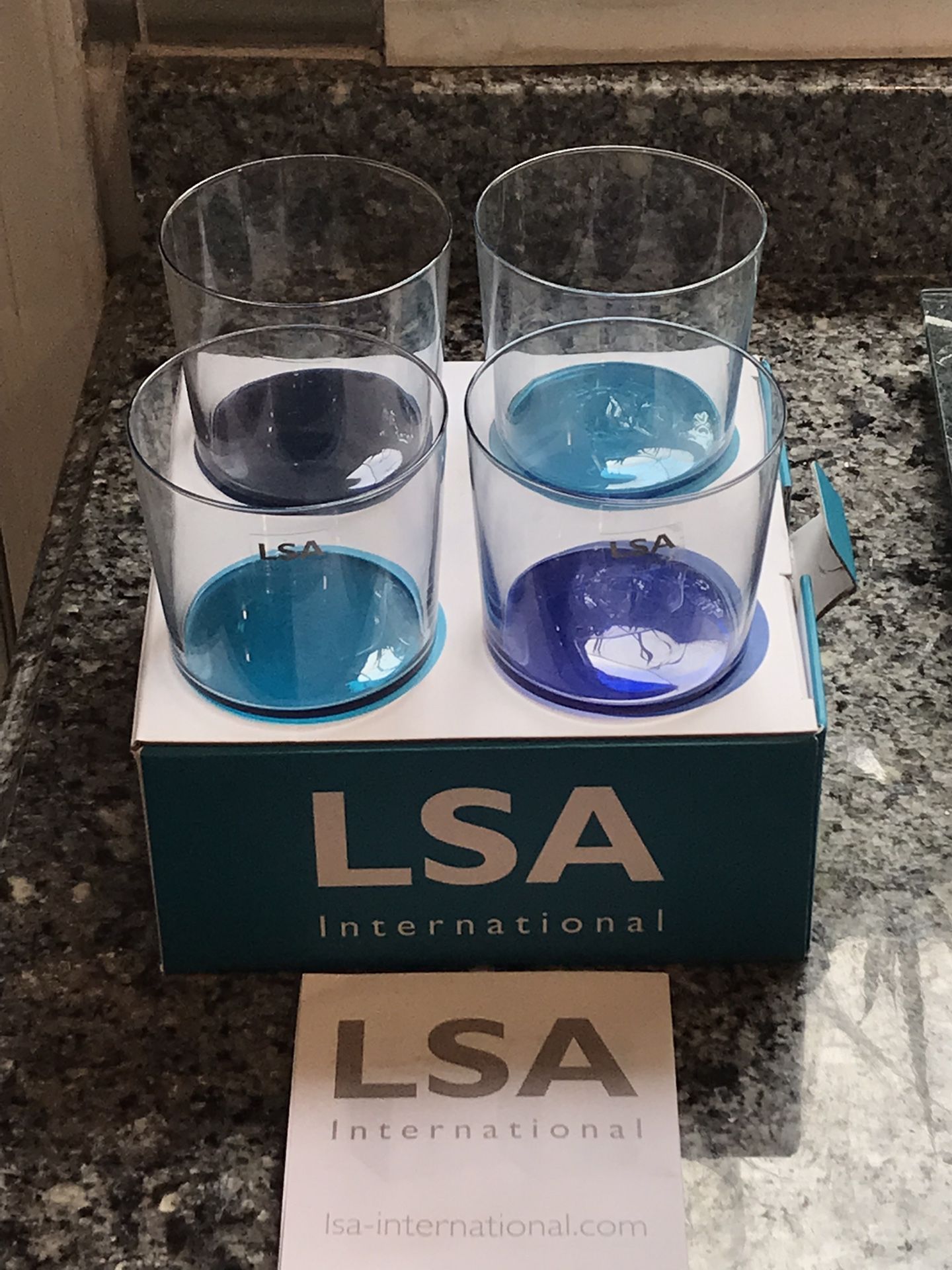 LSA International Coro Set Of 4 Assorted Lagoon Assorted Colors