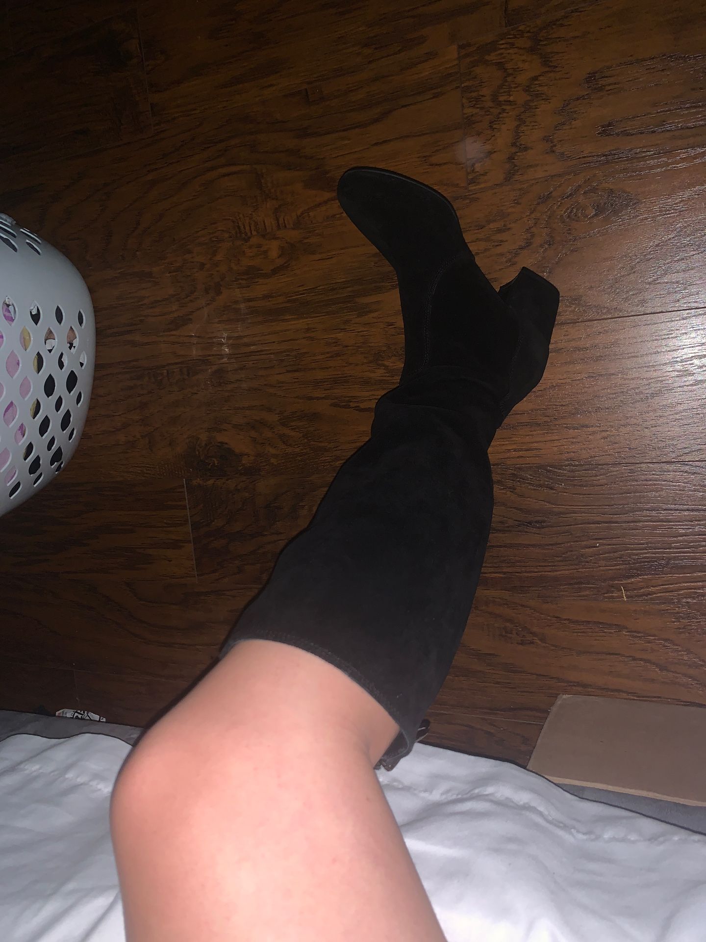 STEVE MADDEN BLACK SUED THIGH HIGH BOOTS