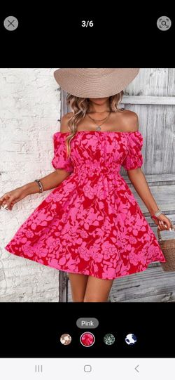 Pink Floral Dress (Medium)