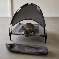 New In Box 30x25x30 Inches Tall Dog Cat Pet Elevated Cot Bed Hammock With Removable Canopy For Small To Medium Size Pets 